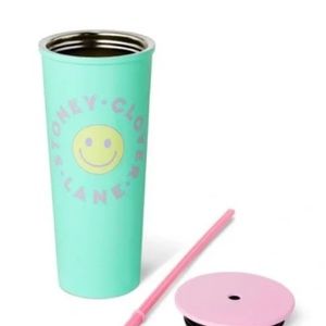NEW STONEY CLOVER LANE X TARGET 23 OZ STAINLESS STEEL TUMBLER & STRAW GREEN PINK
